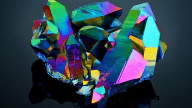 titanium quartz crystal cluster