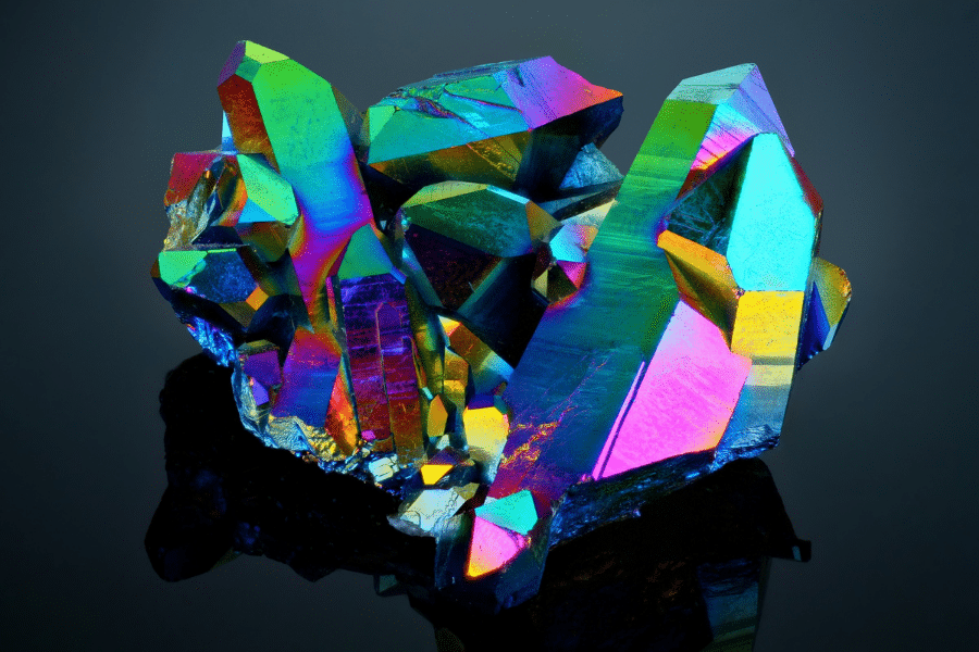 titanium quartz crystal cluster