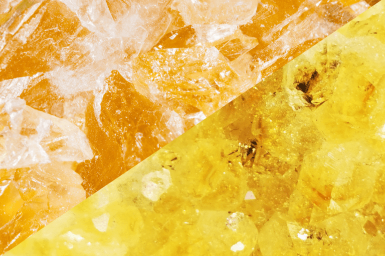 Honey calcite vs. citrine